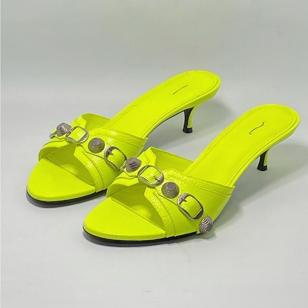 Balenciaga Women's Cagole Buckle Stud Slide Sandals size 39